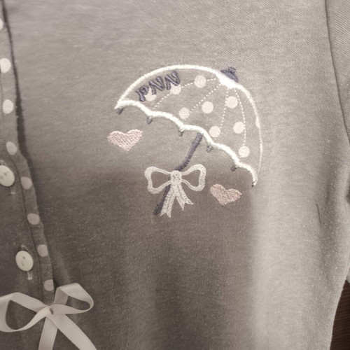 PNN Nursing Nightgown Size 2 Like New, Greek Made, Grey and White