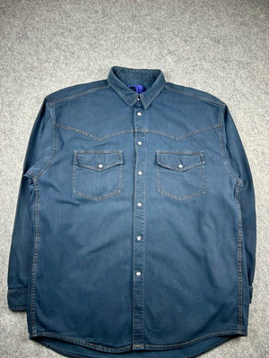 Vintage men's western denim shirt XL used, dark navy