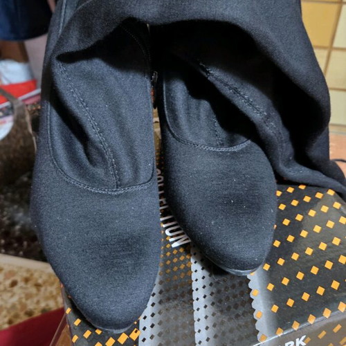 Suede over-the-knee boots size 39 black like new