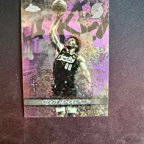 Topps Chrome Cactus Jack Scoot Henderson Jacked Purple Mini-Diamond #/75 new