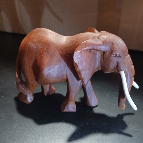Elephant set of 3 wooden handmade decorations like new