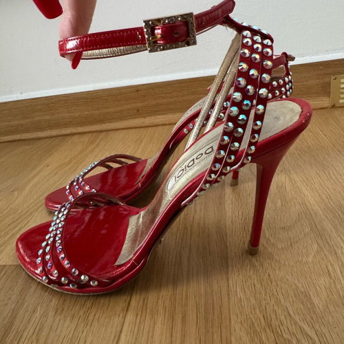 Dodici Gold evening sandals used, red, size 40