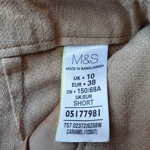 Marks & Spencer wide pants used, beige with belt, size 38