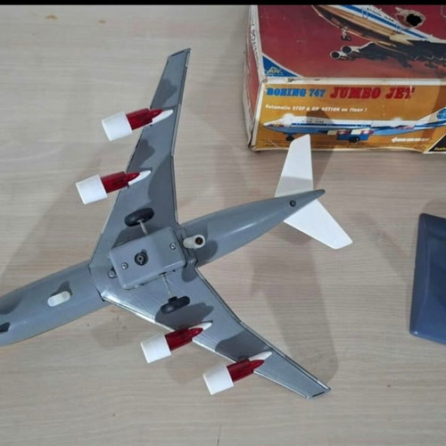 Vintage Pan Am Jumbo Jet 747 metal toy plane, 1970s Japan