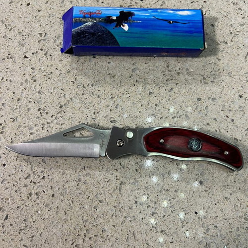 Voyager Folding Knife New with Compass and Belt Clip