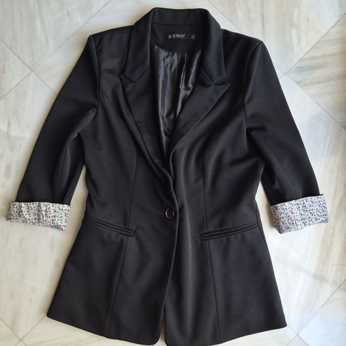 Black jacket with sleeve details, like new, size small