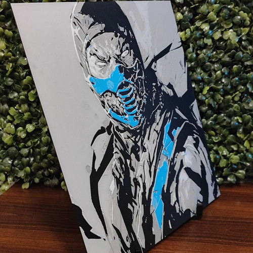 Mortal Kombat Sub Zero Hueforge 3D printed embossed portrait new