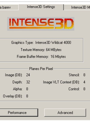 Intense 3D Wildcat 4000 graphics card used, professional CAD solution