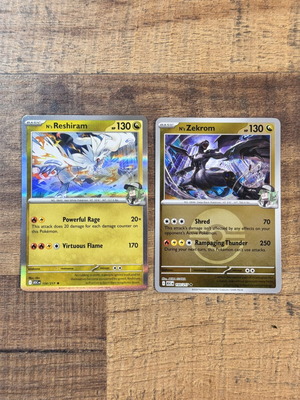 N's Reshiram and N's Zekrom Pokemon cards 154/217 & 155/217 Ascended Heroes
