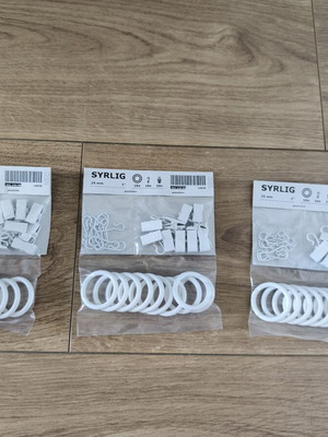 IKEA Syrlig Curtain Hooks White Pack of 3
