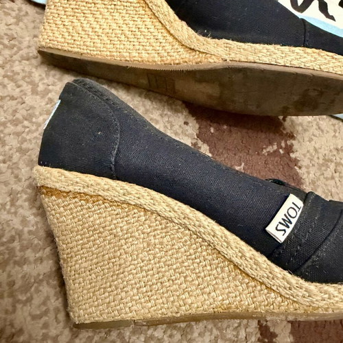 Toms platform shoes used, size 37, black and beige