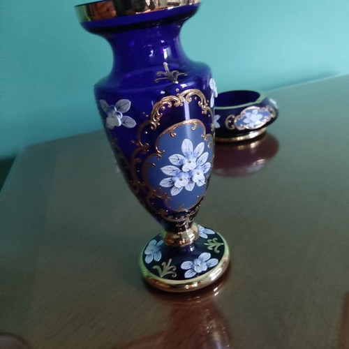 Vintage glass decorative vases set of 2, new