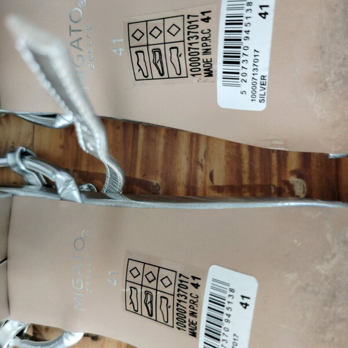 Migato silver sandals like new, size 41, 8 cm heel