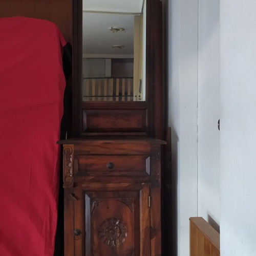 Indian solid wood entrance furniture with mirror, drawer and cabinet