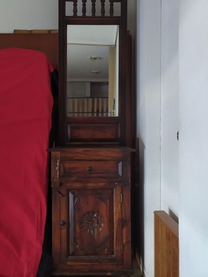 Indian solid wood entrance furniture with mirror, drawer and cabinet