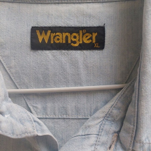 Wrangler short sleeve denim shirt XL, light blue