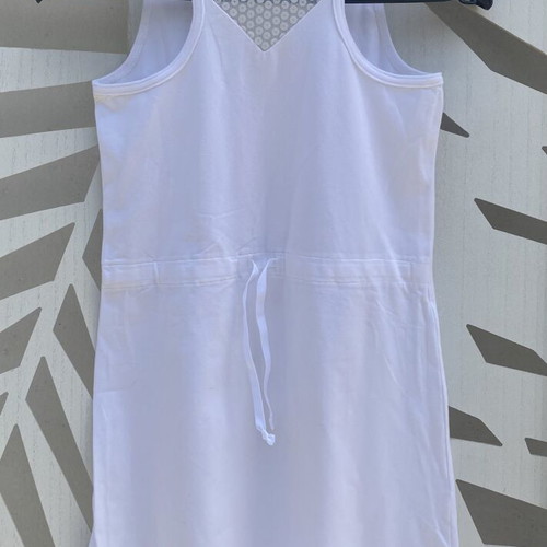 Alouette white sleeveless dress with sequins and adjustable waist like new