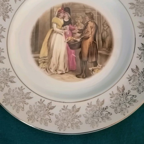 Sofafils porcelain decorative plate with Victorian scene, 1970s
