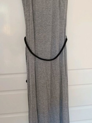 Maxi dress gray with black belt made in Italy like new
