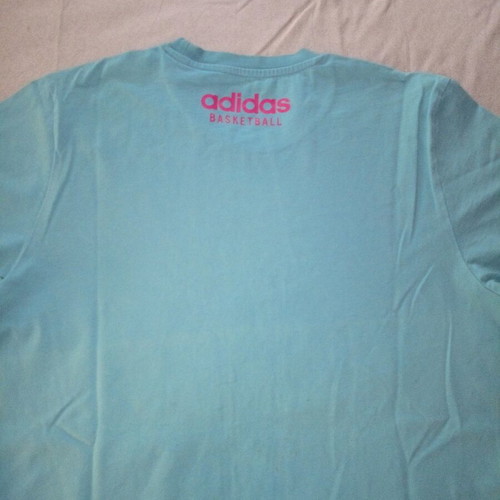 Adidas Basketball T-shirt used, turquoise with pink details