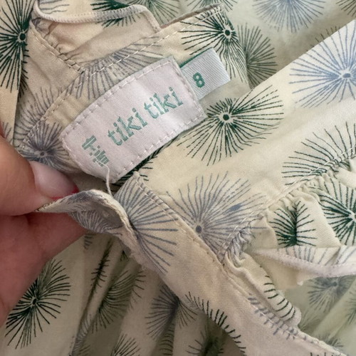 Backless dress like new, green and turquoise, size 128 cm for 8 years