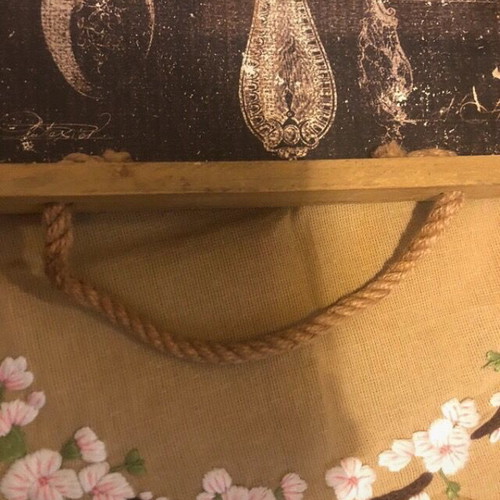 Wooden tray 30x40 like new with rope handles