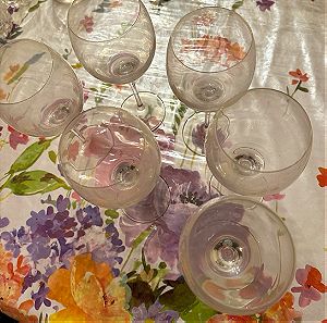 6 Ποτήρια κρασιού γυάλινα