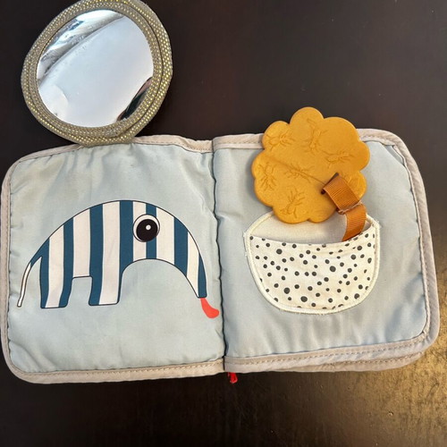 Done by Deer fabric baby book like new