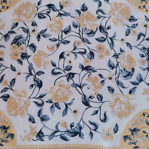 Silk floral scarf vintage used, 68 cm square