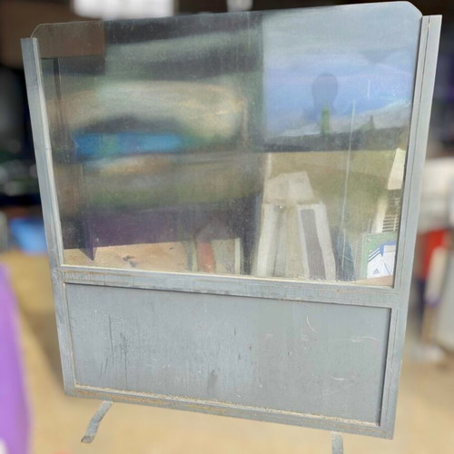 Windshield heavy-duty used, 150x170 cm, metal frame with thick glass
