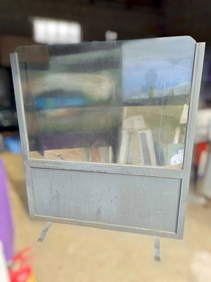 Windshield heavy-duty used, 150x170 cm, metal frame with thick glass