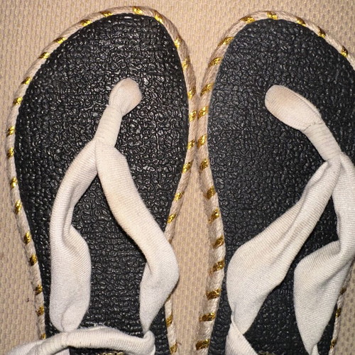 Nalho espadrille sandals size 37 like new, beige and metallic straps