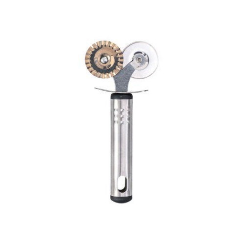 Pizza dough wheel double stainless steel with ergonomic handle new