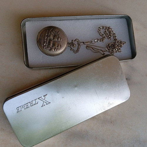 Xtreme men's pocket watch like new with chain and metal case
