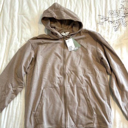 H&M zip-up hoodie new kids size 170 beige brown