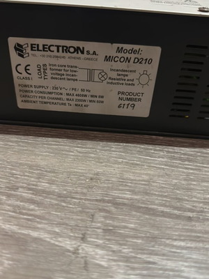 Conventional architectural lighting dimmer Electron Micon System used