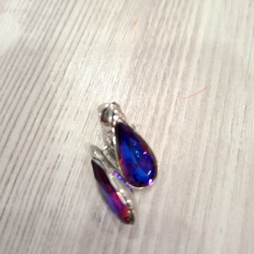 Teardrop earrings with crystal like new, multicolor