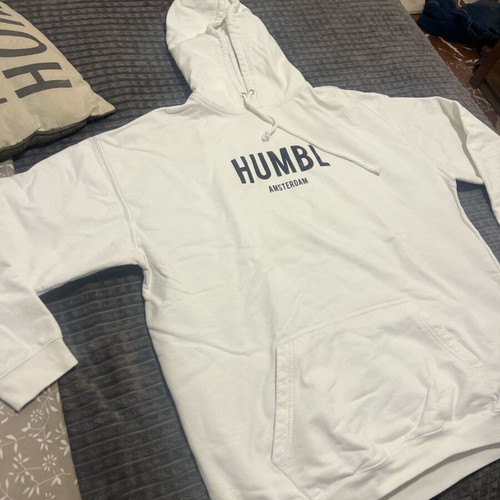 Hoodie white sweatshirt Humbl Amsterdam cotton size XXL like new