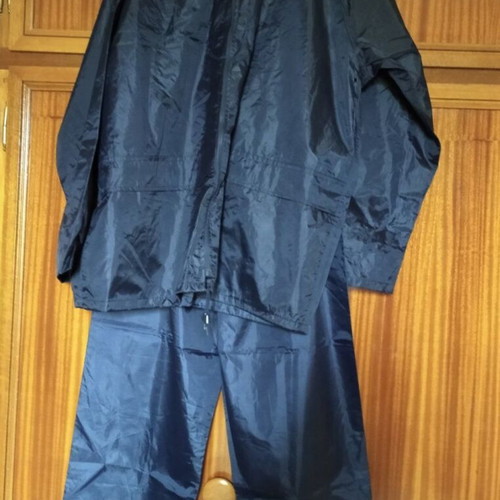 Waterproof set pants and jacket with hood, dark blue, XXL, new