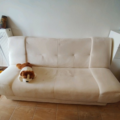 Marmaridis three-seater sofa used without armrests with alcantara fabric