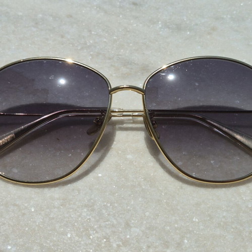 Celine Oversize Sunglasses Used, Gold Tones, Minor Lens Scratch