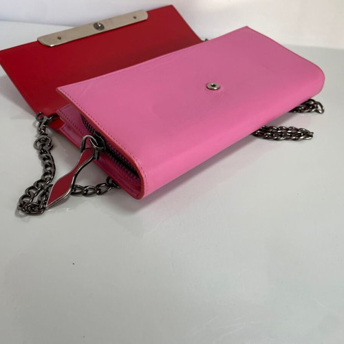 Christian Louboutin leather clutch used, pink