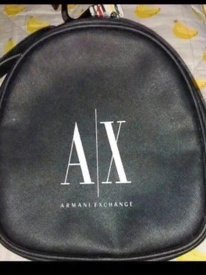 Armani Exchange backpack bag, black, medium size