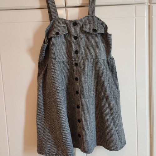 Shein pinafore dress used, grey-black with buttons
