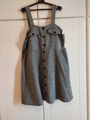 Shein pinafore dress used, grey-black with buttons