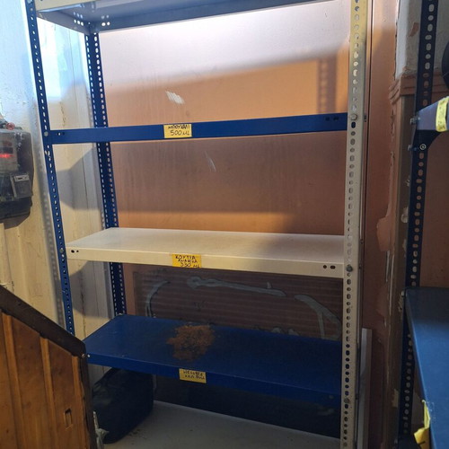 Dexion shelves used, 1.20m x 40cm and 2m x 90cm, 27 shelves total