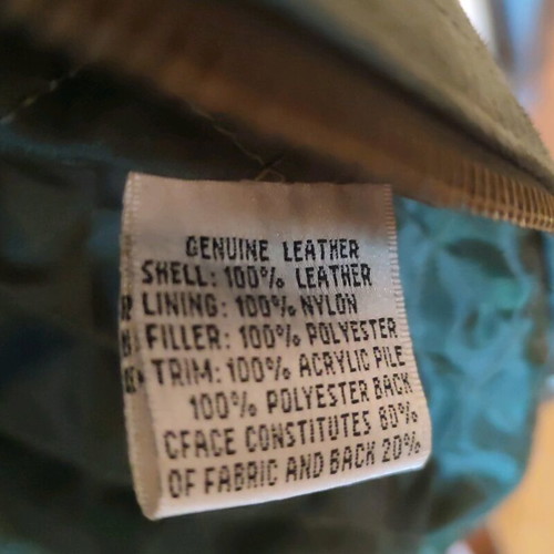 Green suede leather jacket L like new with removable sheep collar