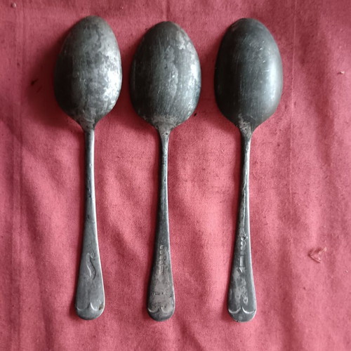 Set of 3 British Army spoons WWII used