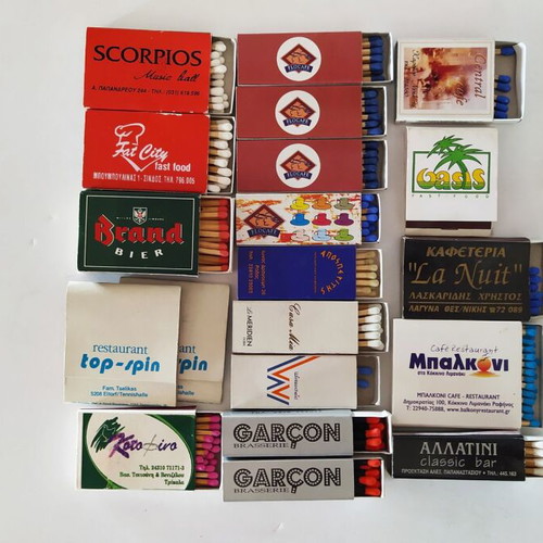 Matchboxes used, pack of 20 from bar and food service