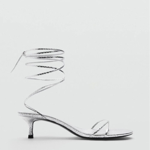 Mango sandals new with straps, silver, size 38